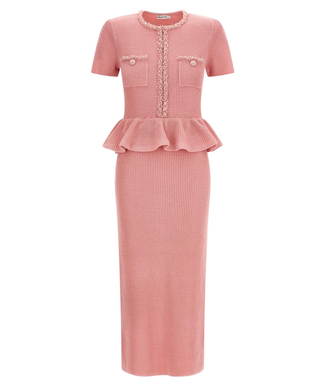 SELF-PORTRAIT Розовое хлопковое повседневное платье, фото 1