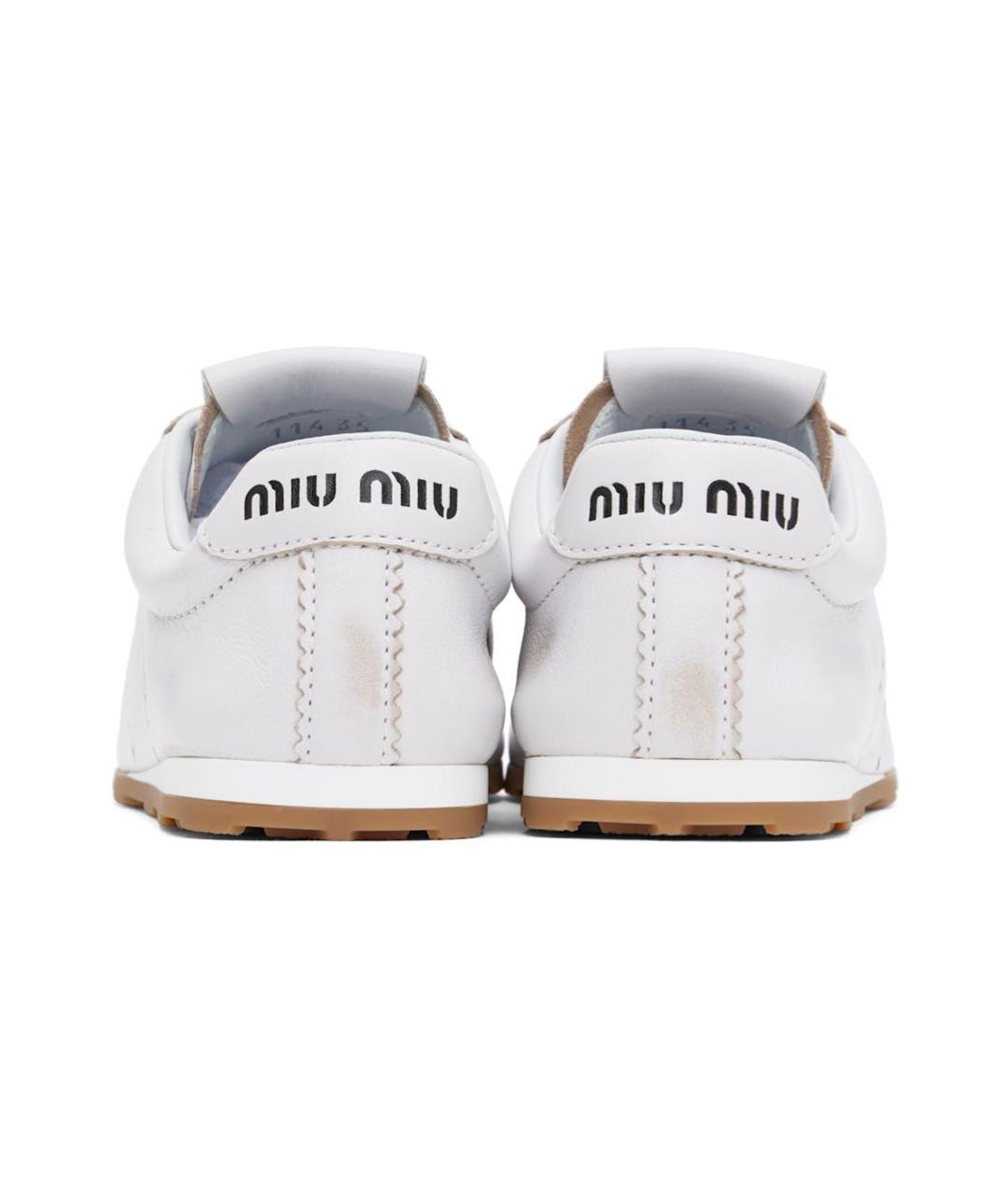 MIU MIU Белые кожаные кеды, фото 3