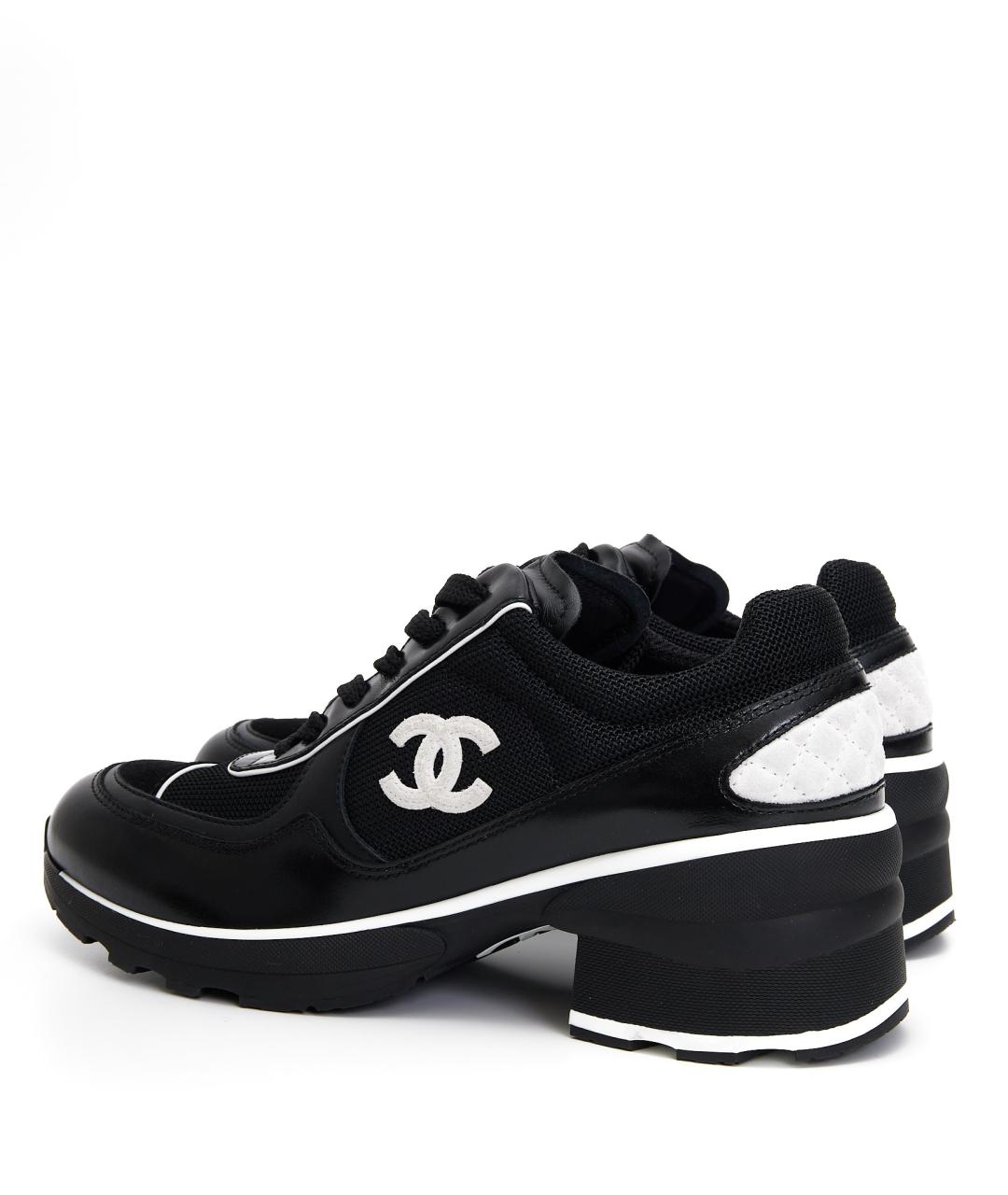CHANEL Черные текстильные кроссовки, фото 3