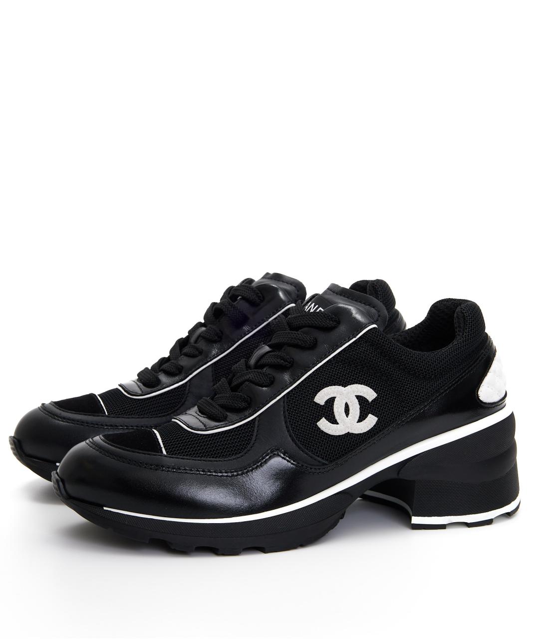 CHANEL Черные текстильные кроссовки, фото 2