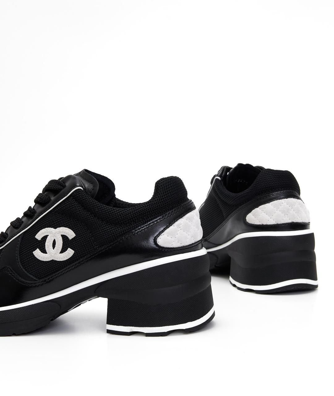 CHANEL Черные текстильные кроссовки, фото 4