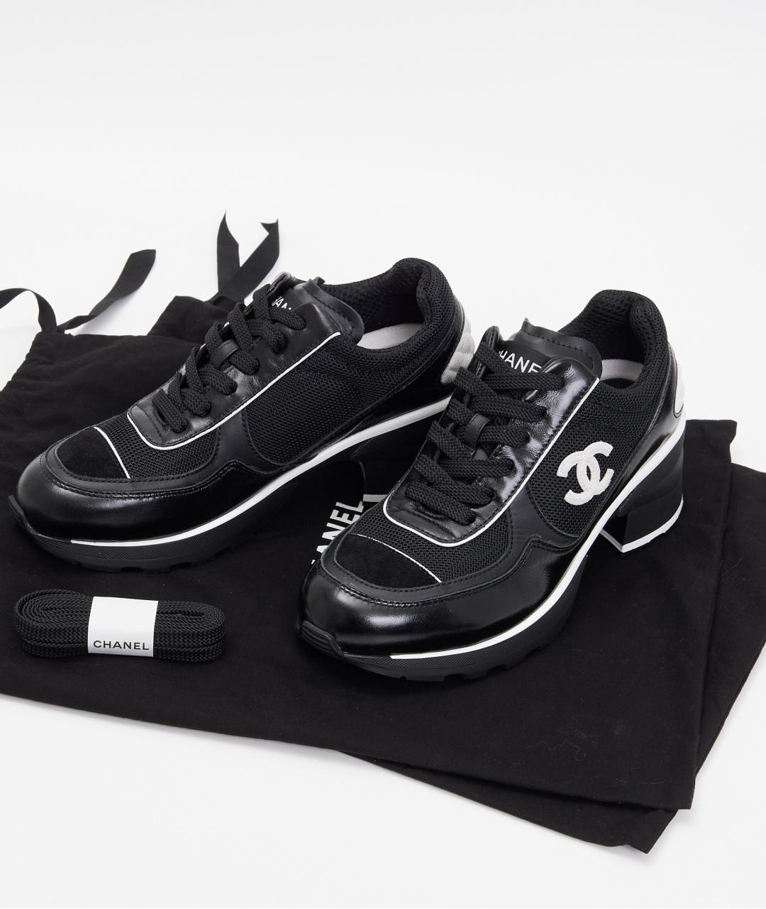 CHANEL Черные текстильные кроссовки, фото 6