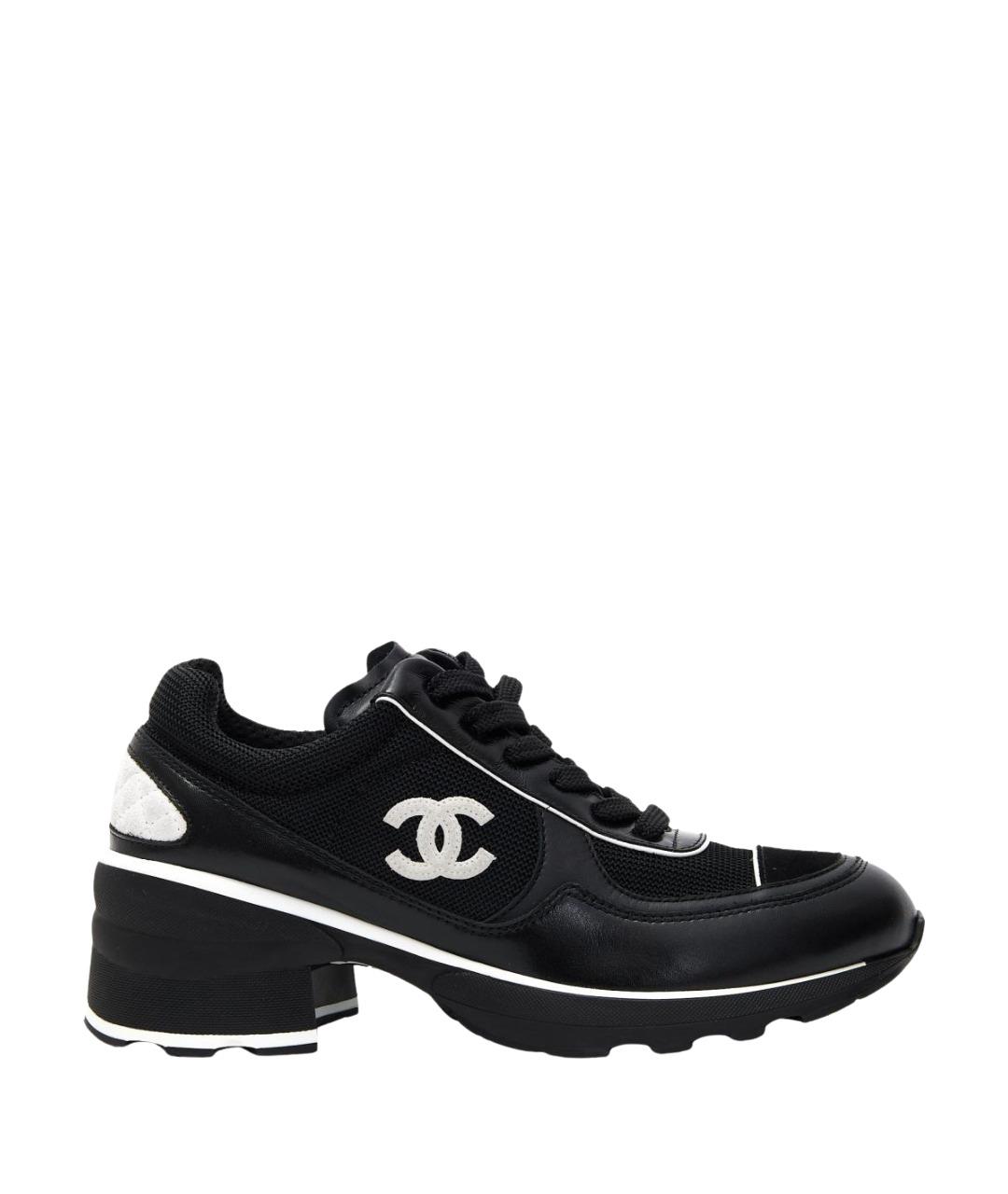 CHANEL Черные текстильные кроссовки, фото 1