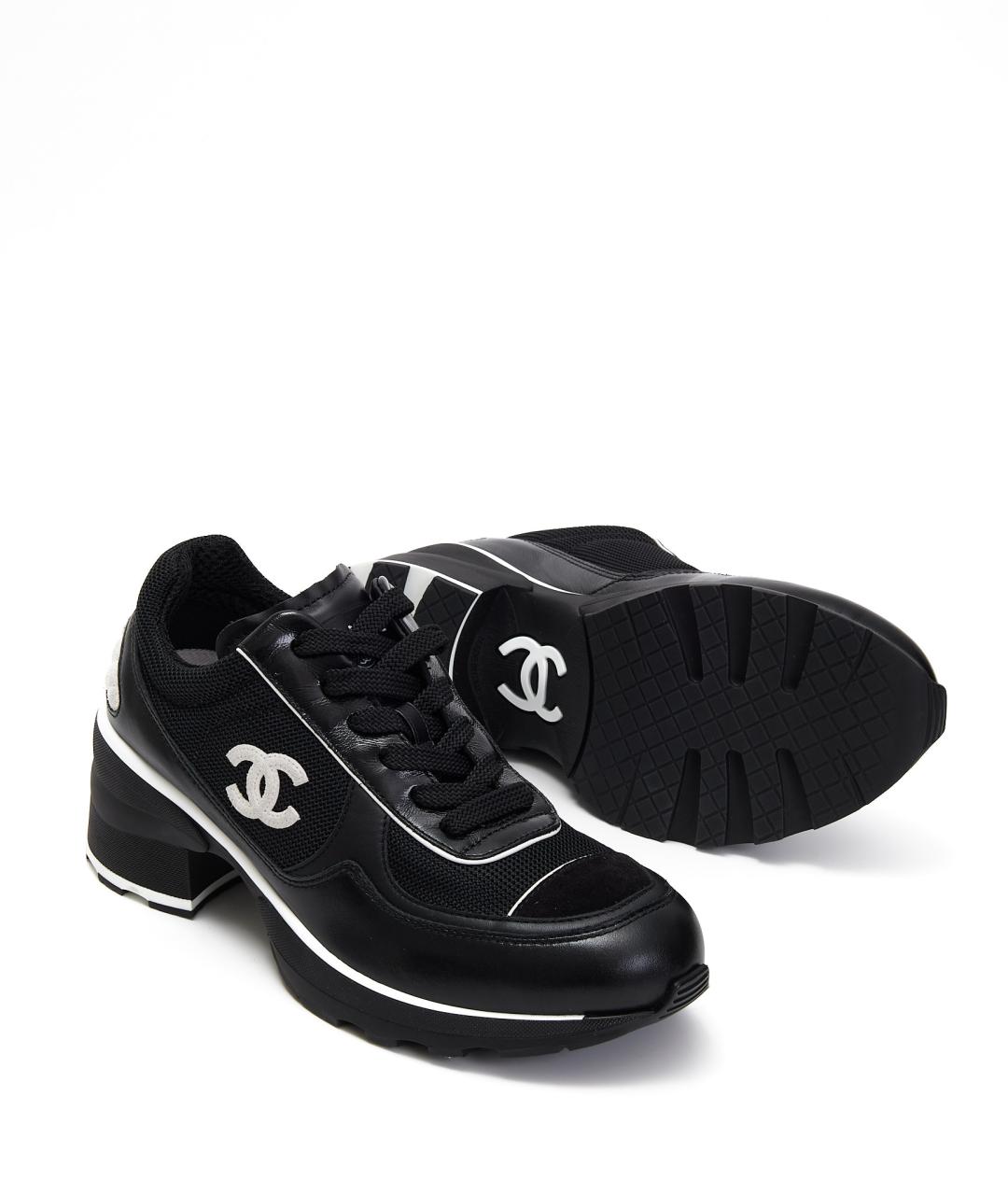CHANEL Черные текстильные кроссовки, фото 5