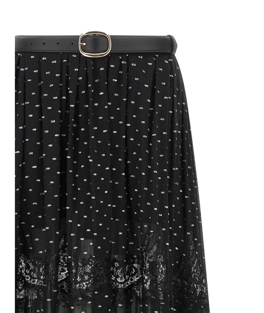 SELF-PORTRAIT Черная вискозная юбка макси, фото 3