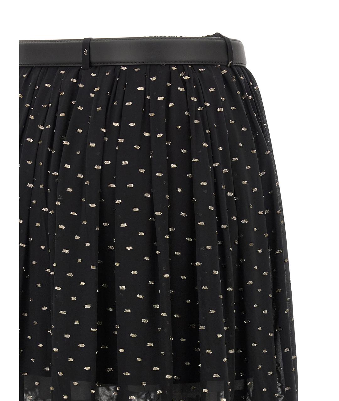 SELF-PORTRAIT Черная вискозная юбка макси, фото 4