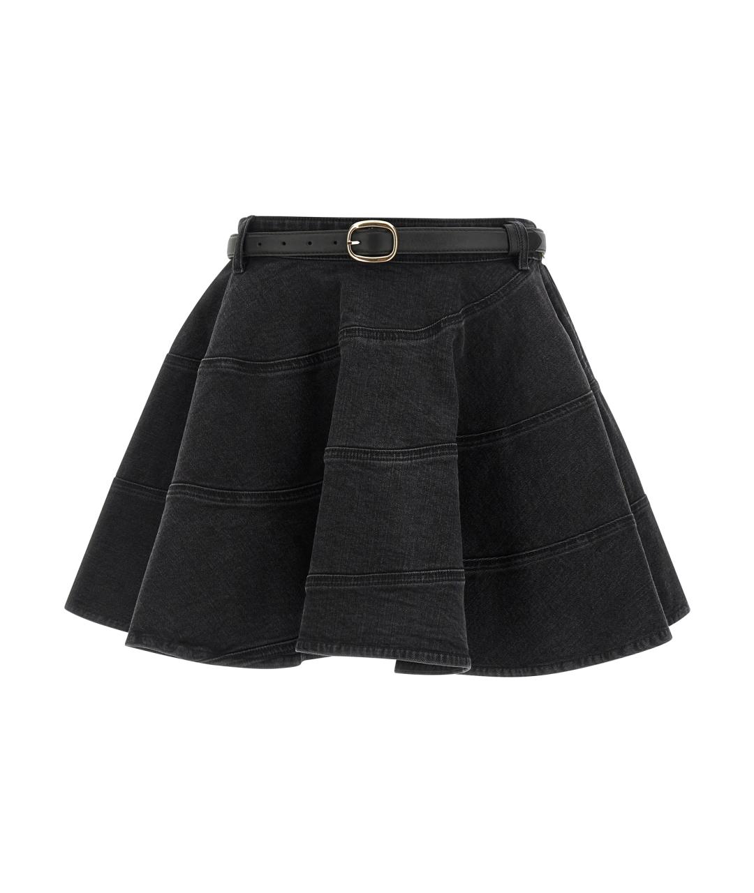 SELF-PORTRAIT Черная хлопковая юбка мини, фото 1