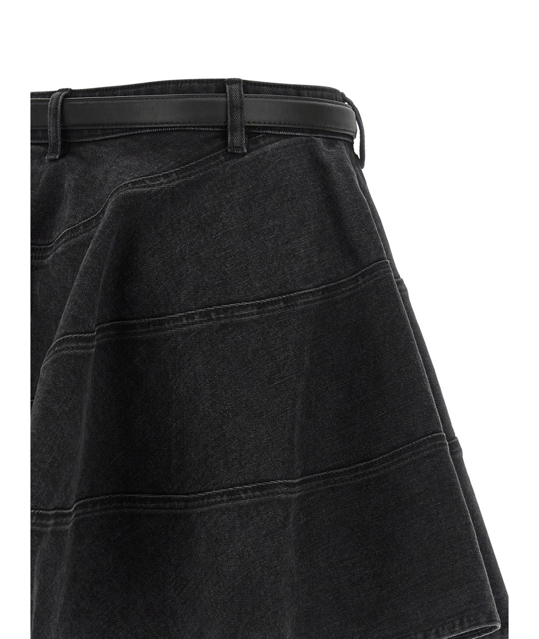 SELF-PORTRAIT Черная хлопковая юбка мини, фото 4