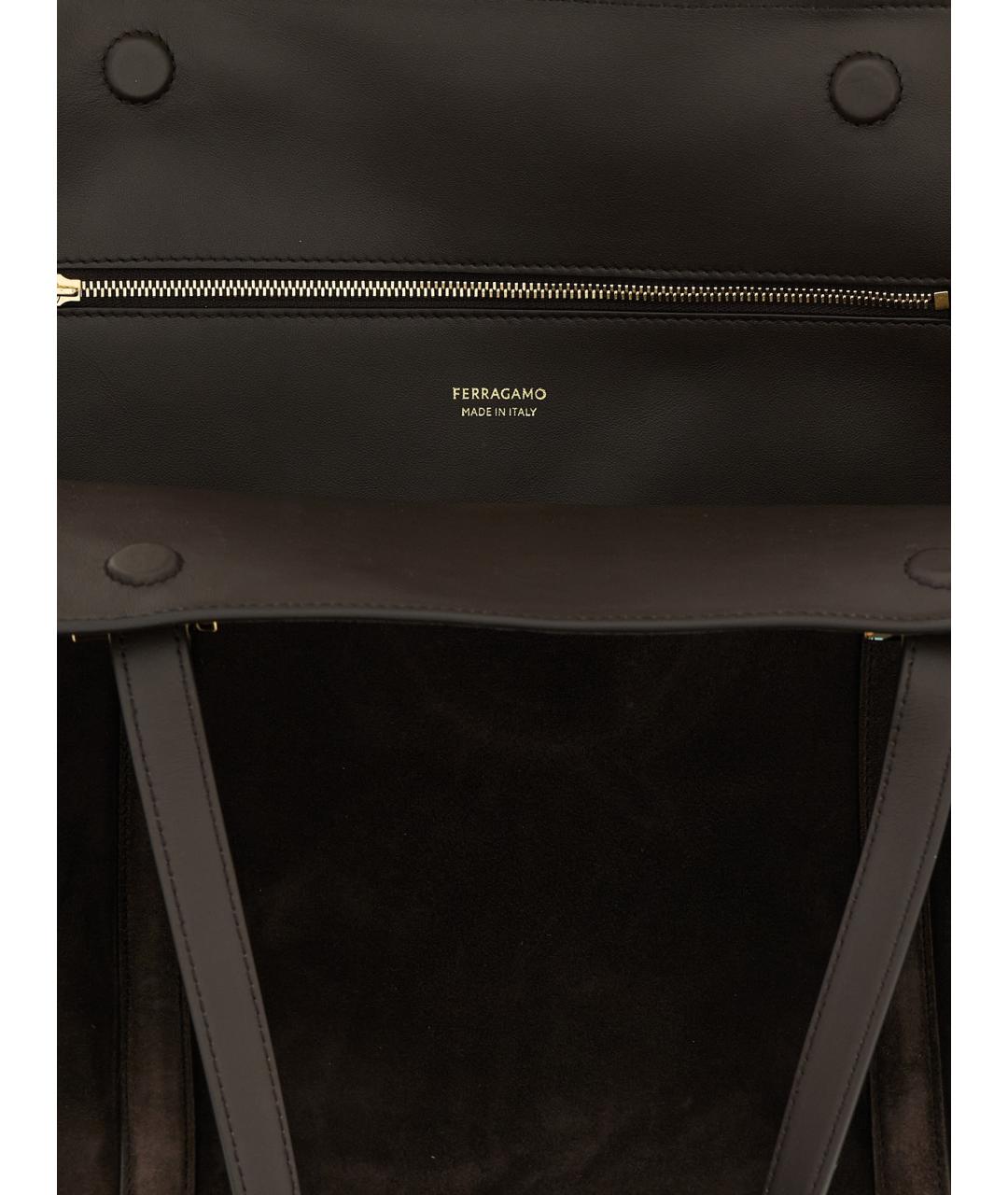 FERRAGAMO Коричневая замшевая сумка через плечо, фото 4