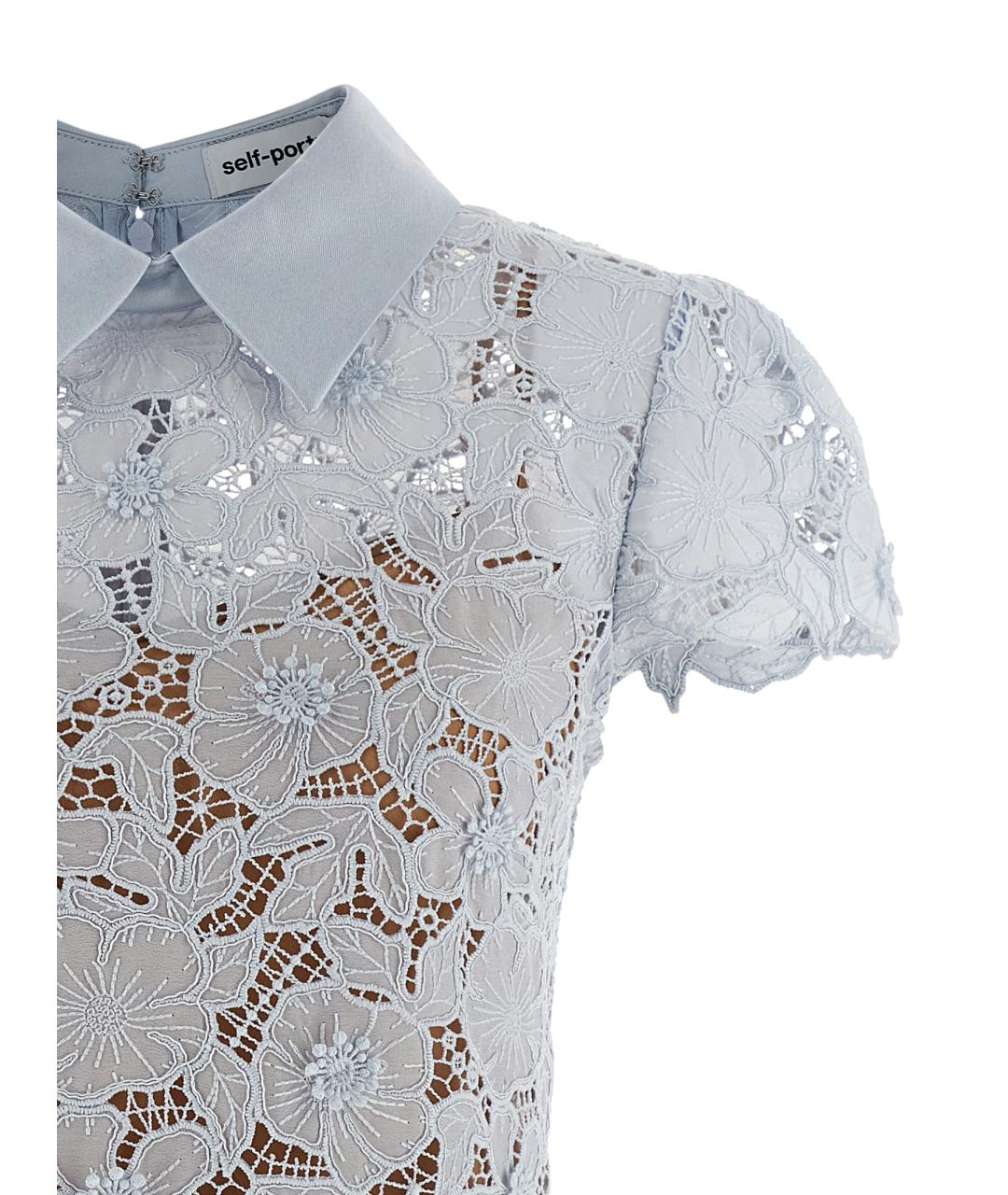 SELF-PORTRAIT Голубое полиэстеровое повседневное платье, фото 3