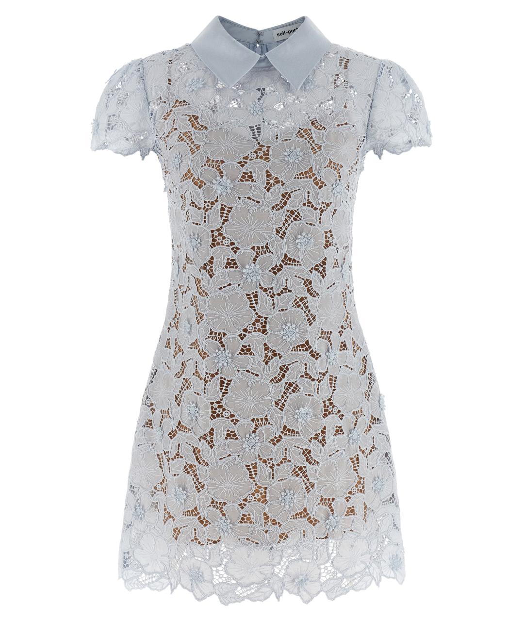 SELF-PORTRAIT Голубое полиэстеровое повседневное платье, фото 1