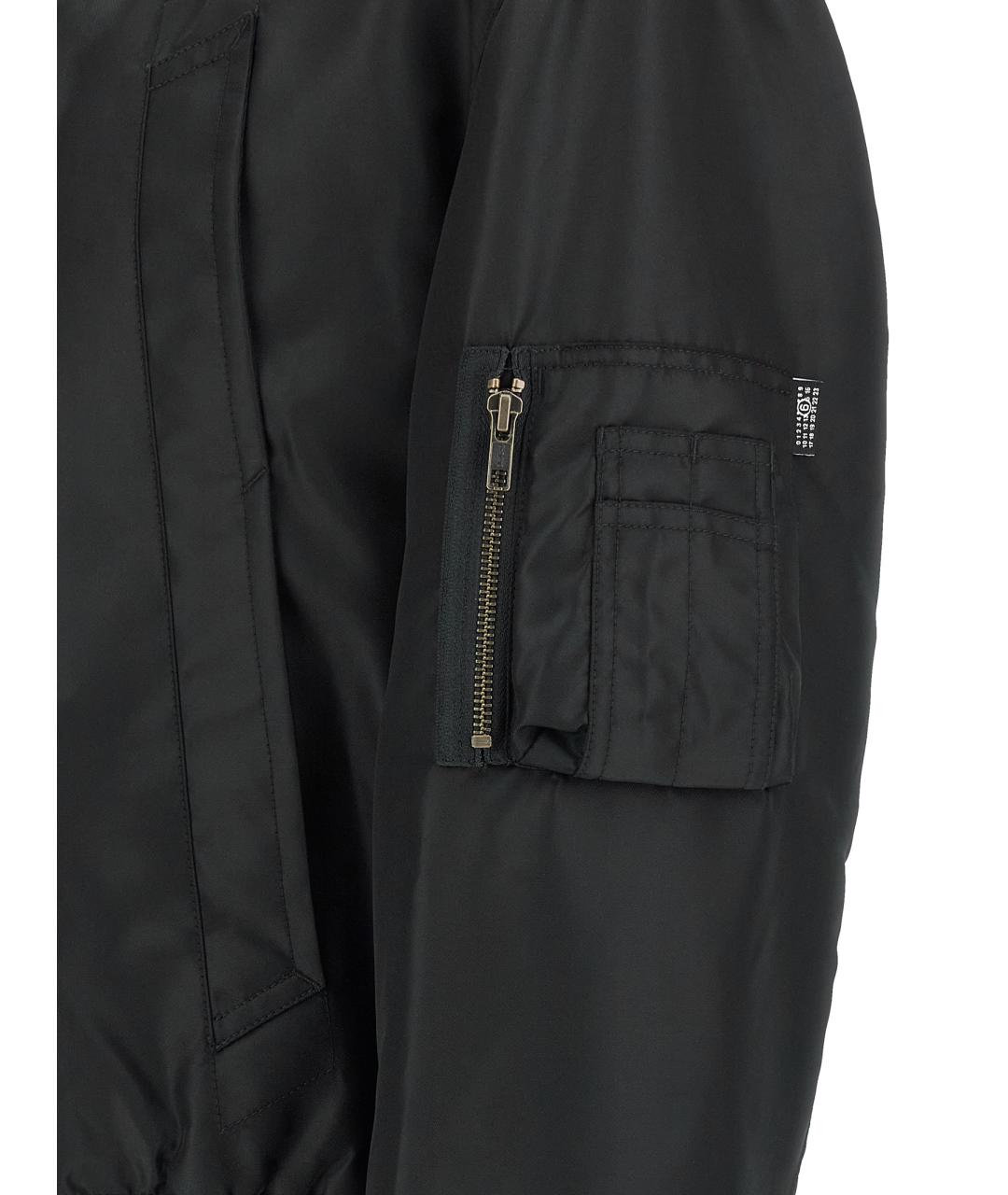 MM6 MAISON MARGIELA Черная полиамидовая куртка, фото 4