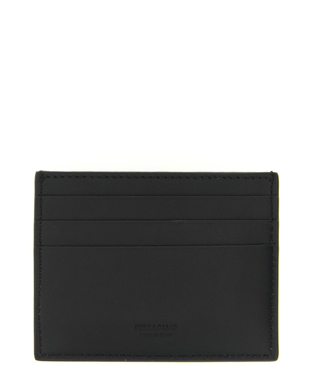 FERRAGAMO Черный кожаный кардхолдер, фото 2