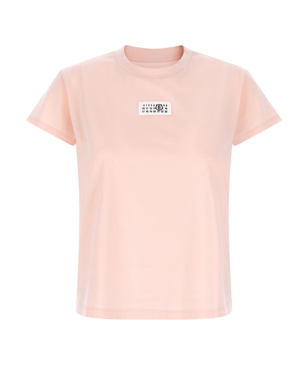 MM6 MAISON MARGIELA Розовая хлопковая футболка, фото 1