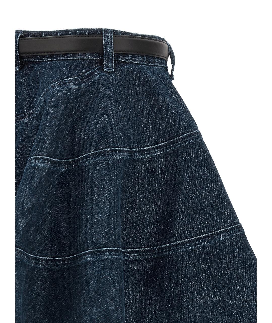 SELF-PORTRAIT Синяя хлопковая юбка мини, фото 4