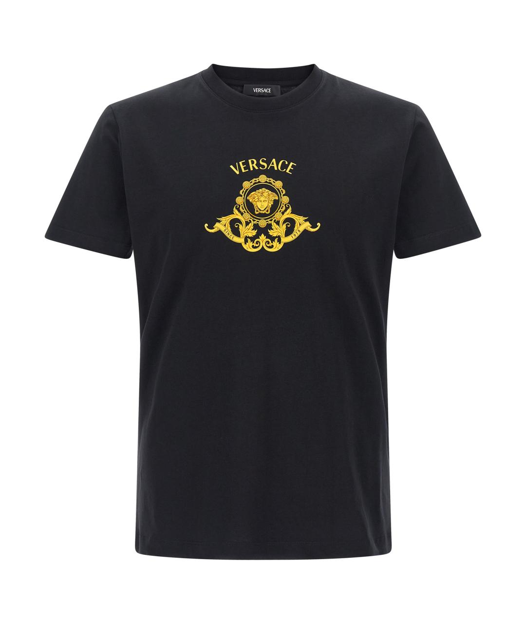 VERSACE Черная хлопковая футболка, фото 1