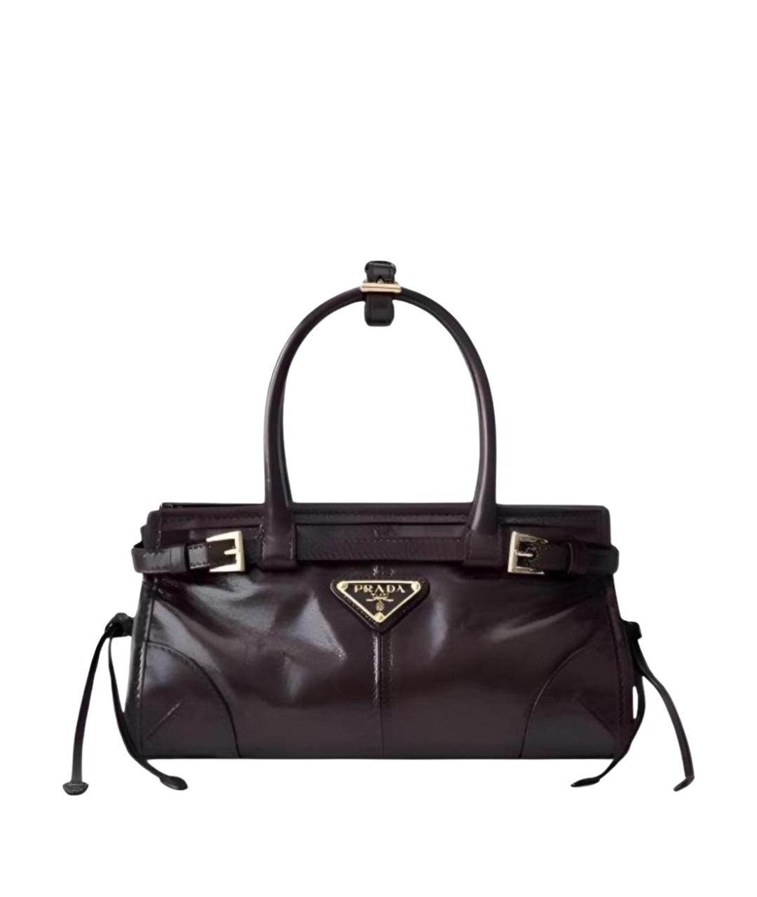 PRADA Бордовая сумка с короткими ручками из лакированной кожи, фото 1