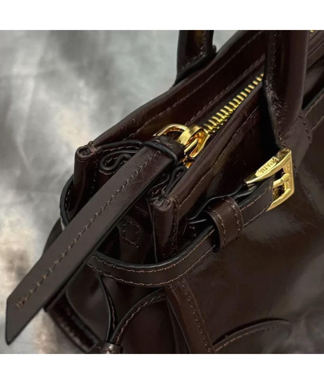 PRADA Бордовая сумка с короткими ручками из лакированной кожи, фото 7