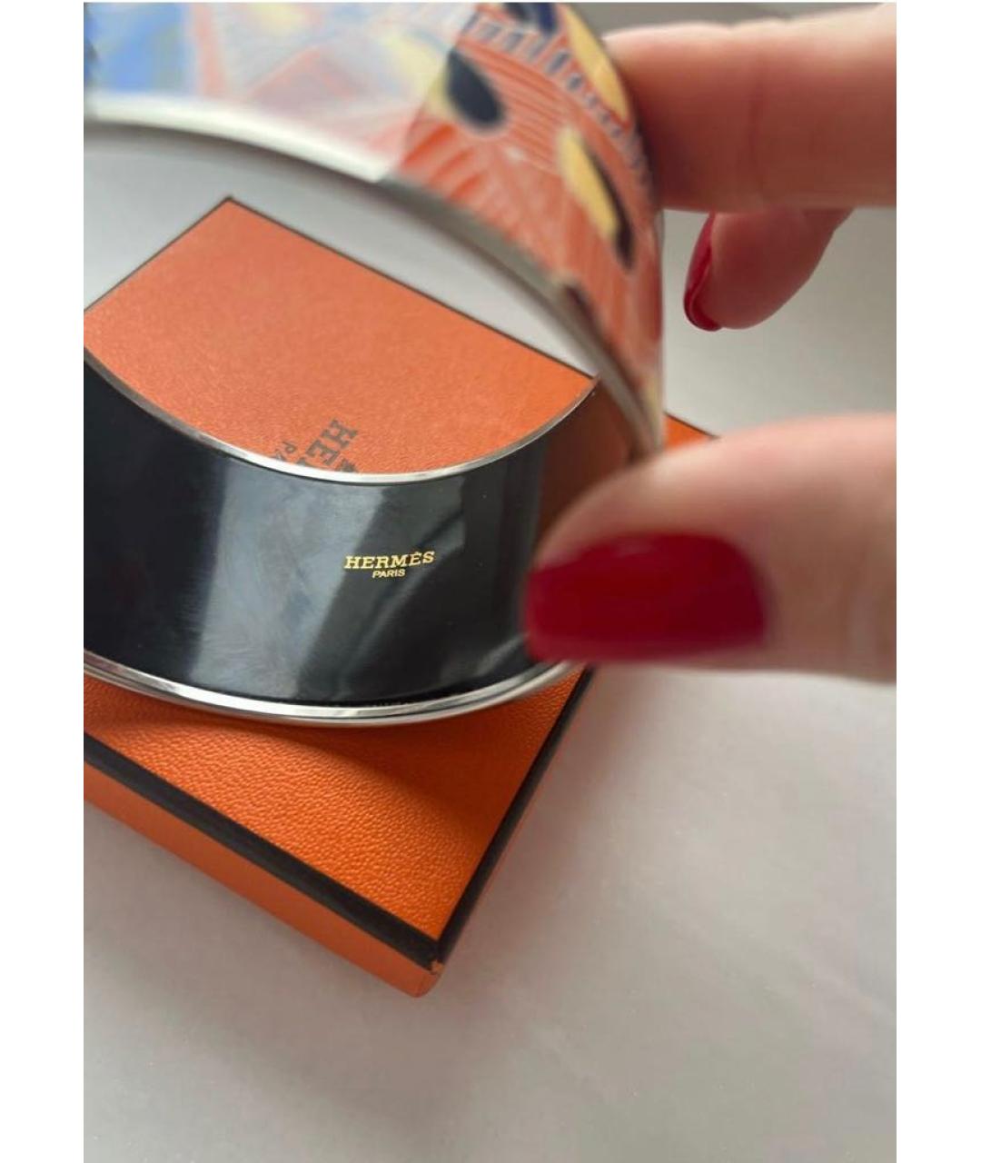 HERMES Темно-синий металлический браслет, фото 4