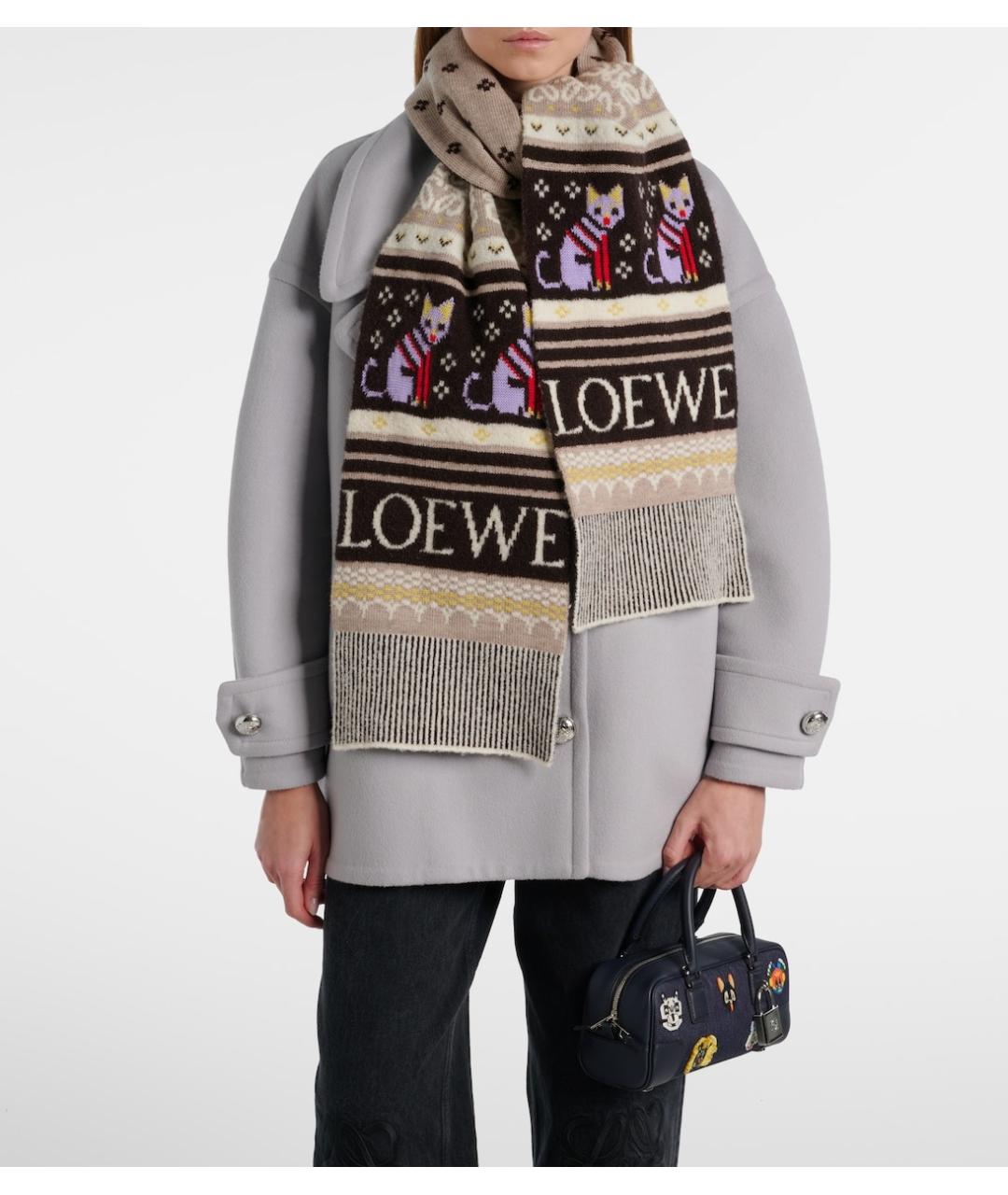 LOEWE Мульти шерстяной шарф, фото 2