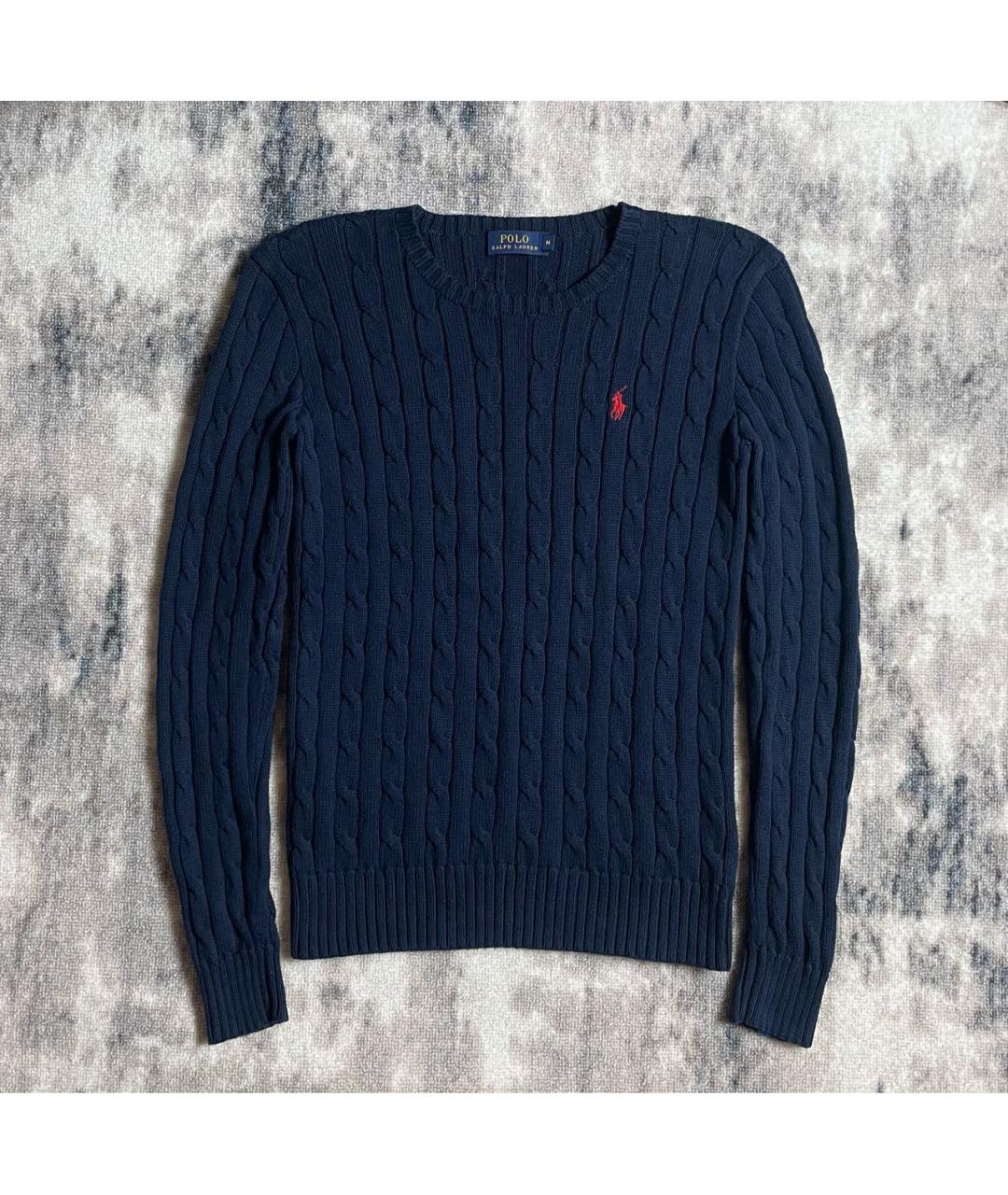 POLO RALPH LAUREN Темно-синий хлопковый джемпер / свитер, фото 3