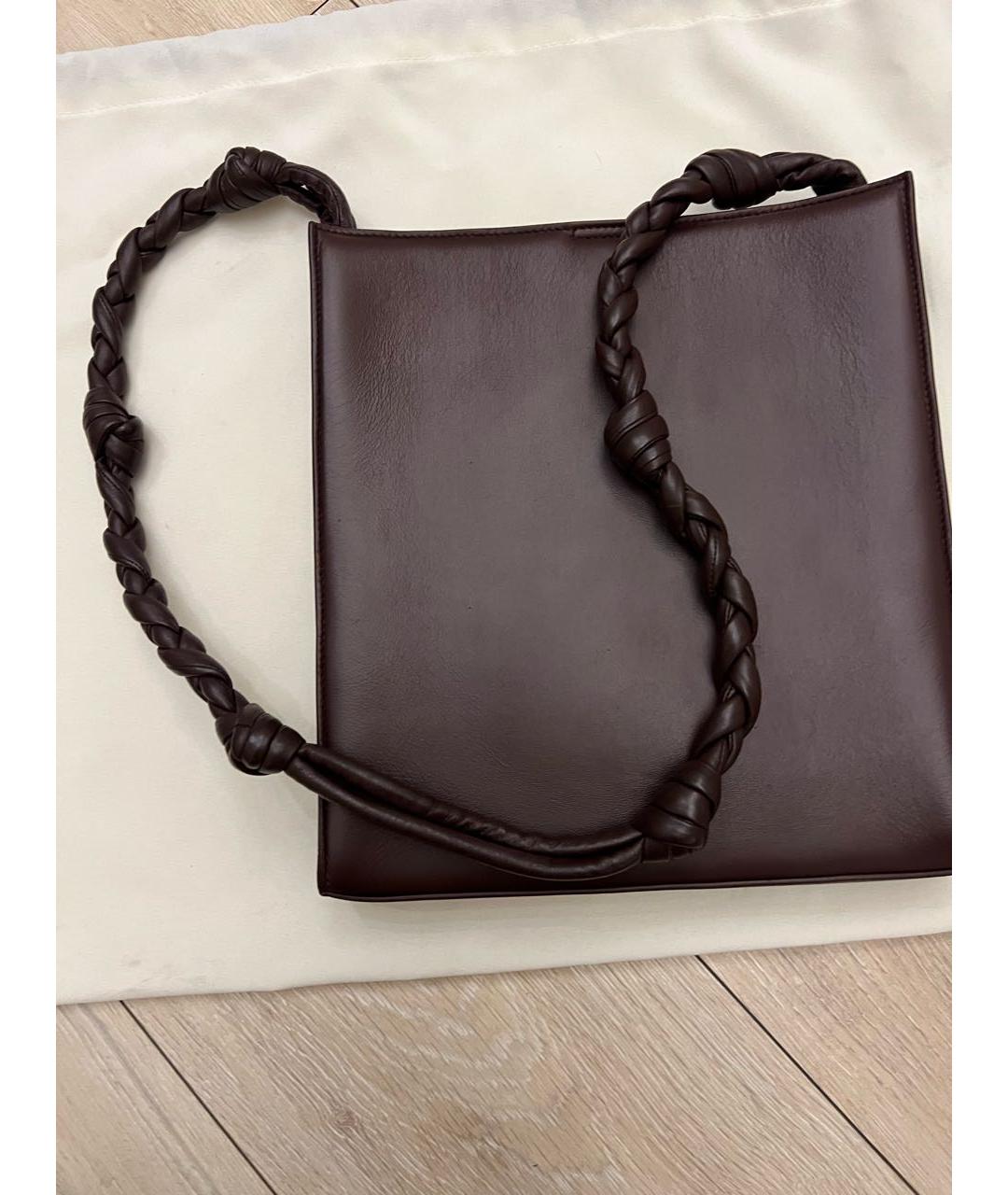 JIL SANDER Бордовая кожаная сумка через плечо, фото 2