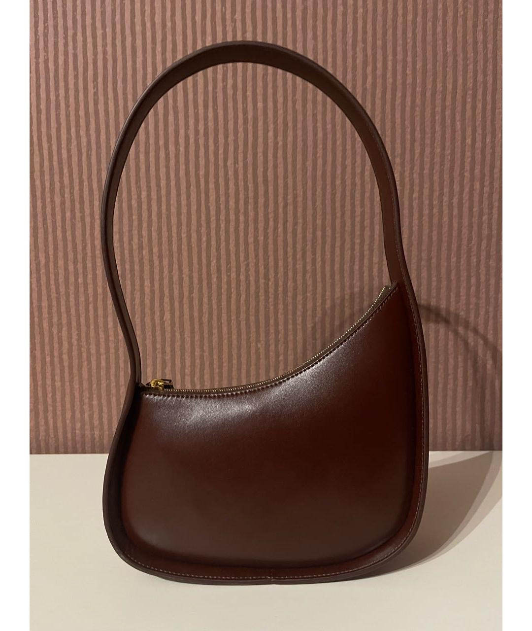 THE ROW Коричневая кожаная сумка с короткими ручками, фото 2