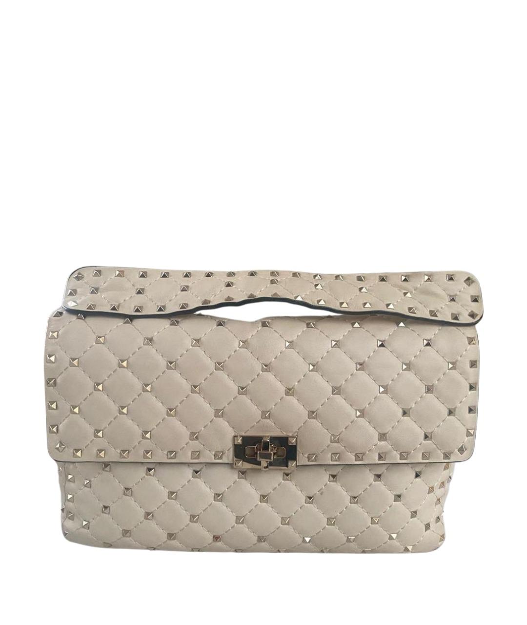 VALENTINO Бежевая кожаная сумка через плечо, фото 1