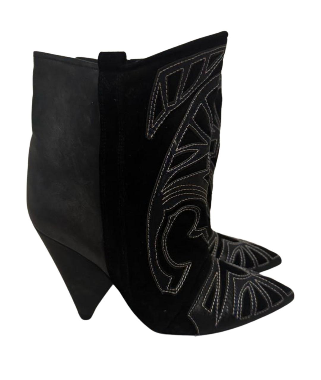 ISABEL MARANT Черные замшевые полусапоги, фото 1