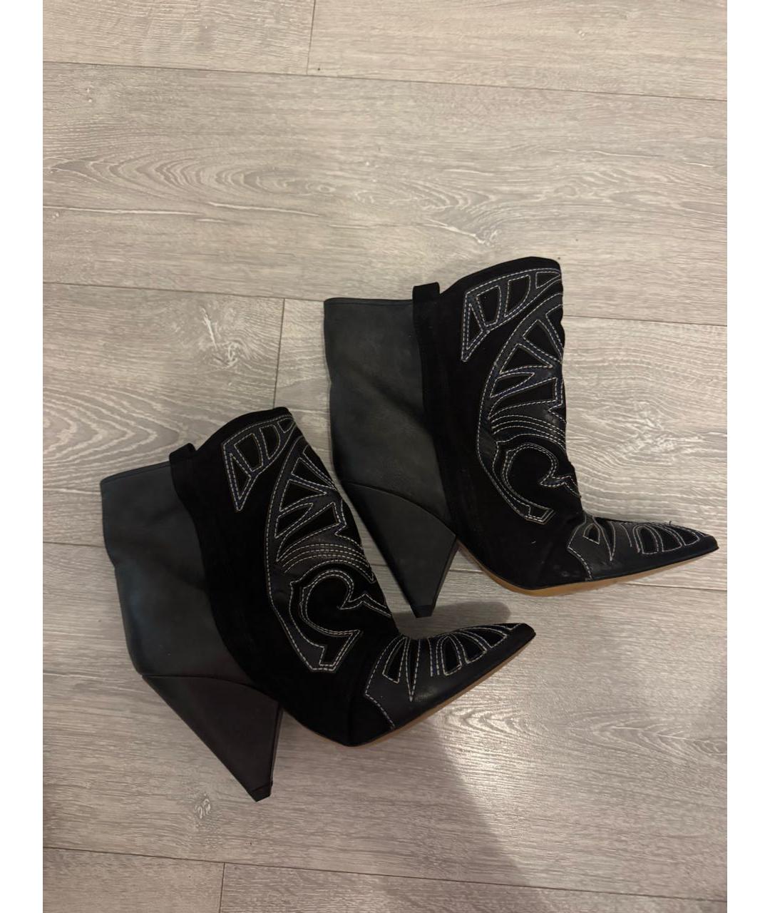 ISABEL MARANT Черные замшевые полусапоги, фото 5