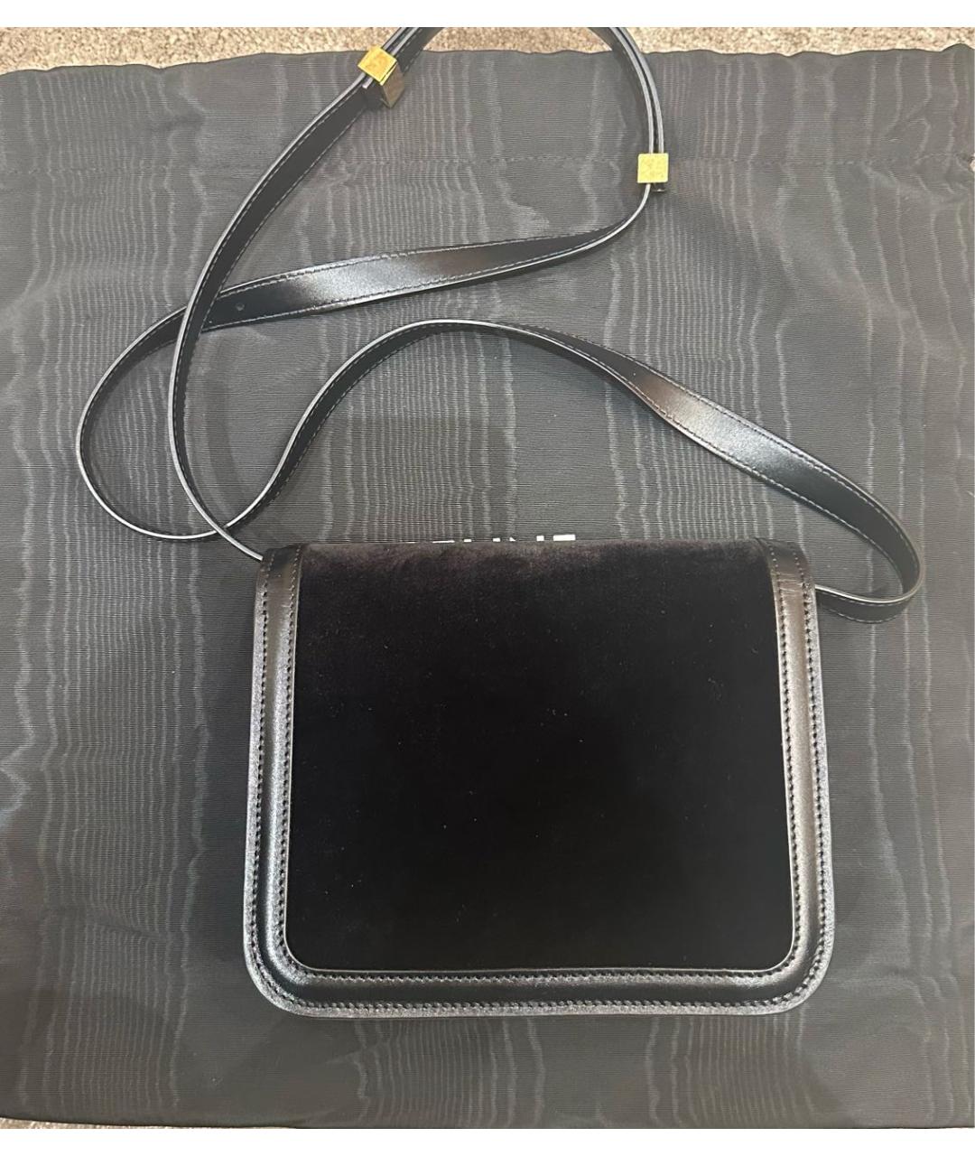 CELINE Черная замшевая сумка через плечо, фото 2