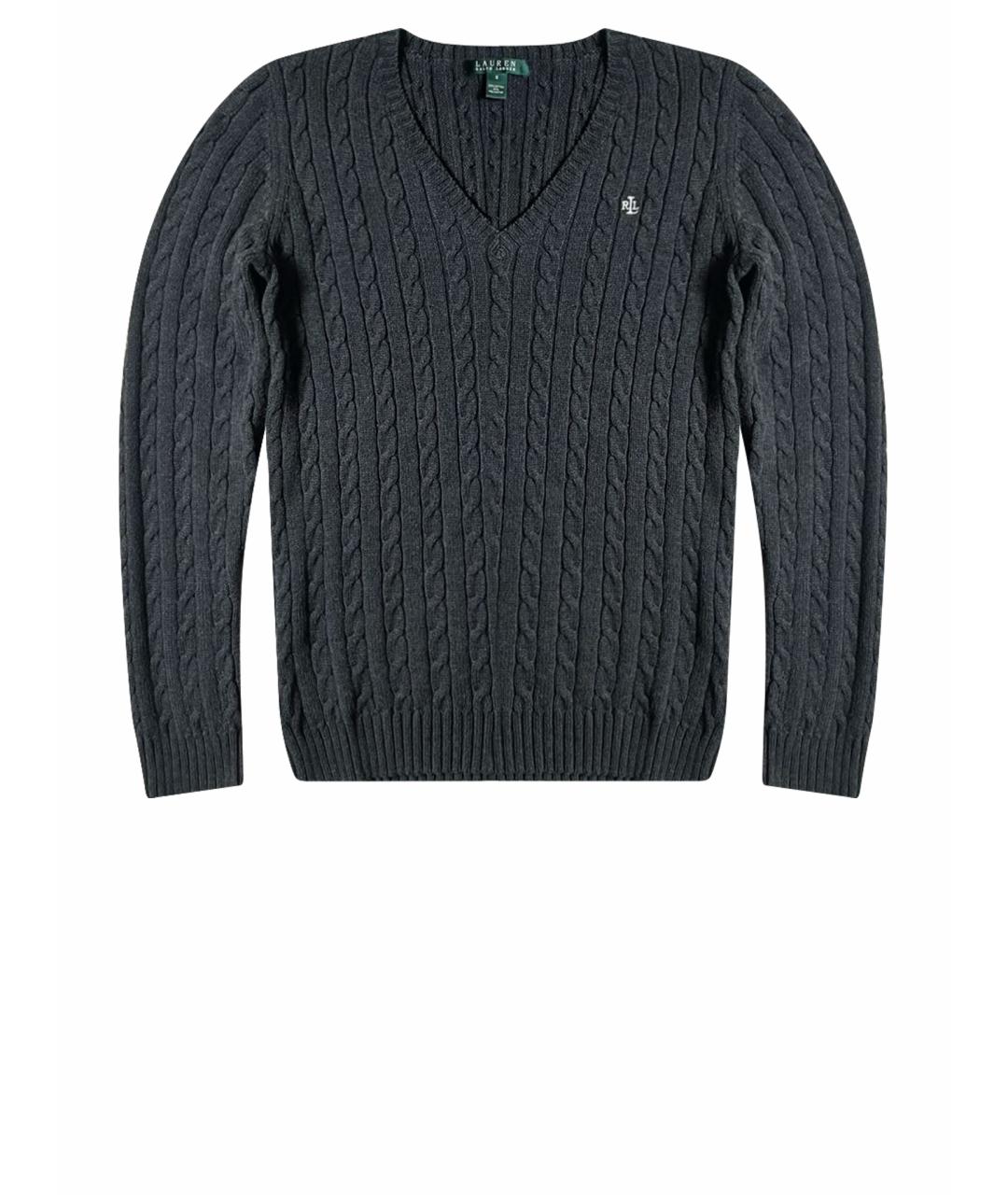 RALPH LAUREN Серый хлопковый джемпер / свитер, фото 1