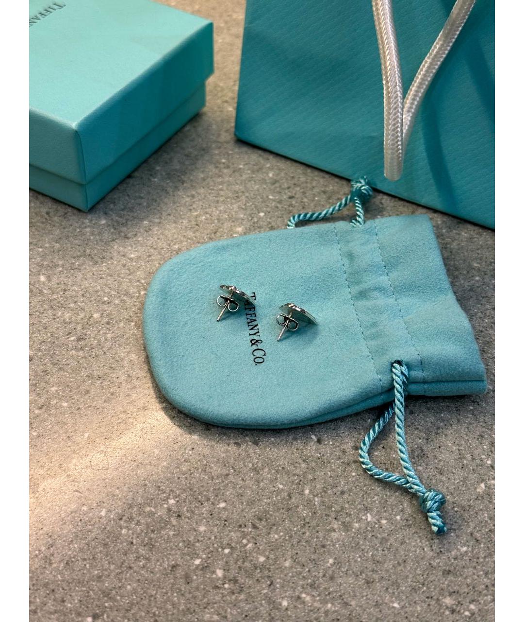 TIFFANY&CO Белые серебряные серьги, фото 2