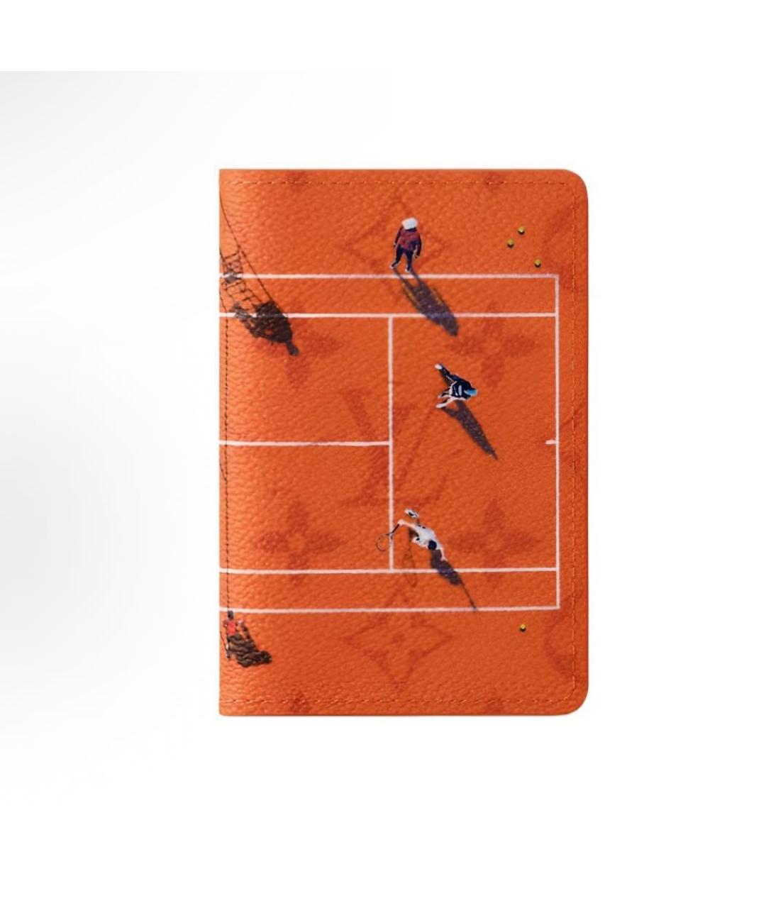 LOUIS VUITTON Оранжевый кожаный кошелек, фото 6