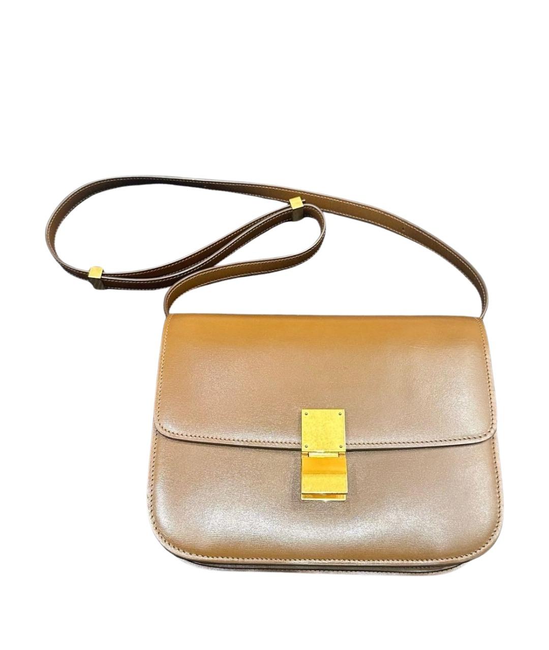 CELINE Коричневая кожаная сумка через плечо, фото 1