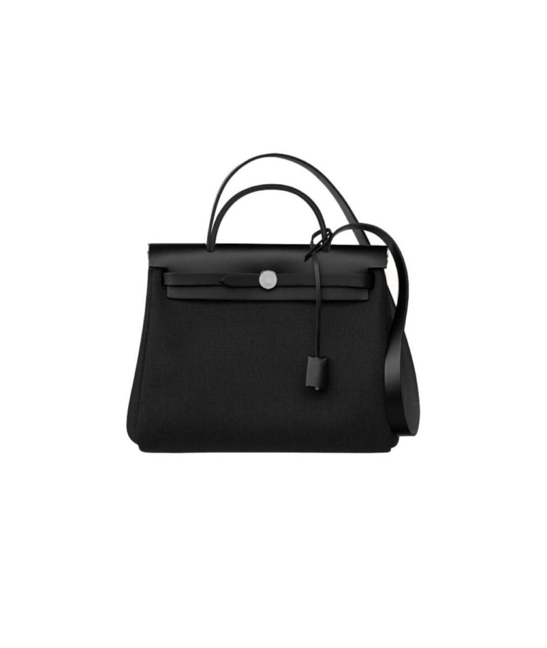 HERMES Черная кожаная сумка с короткими ручками, фото 7