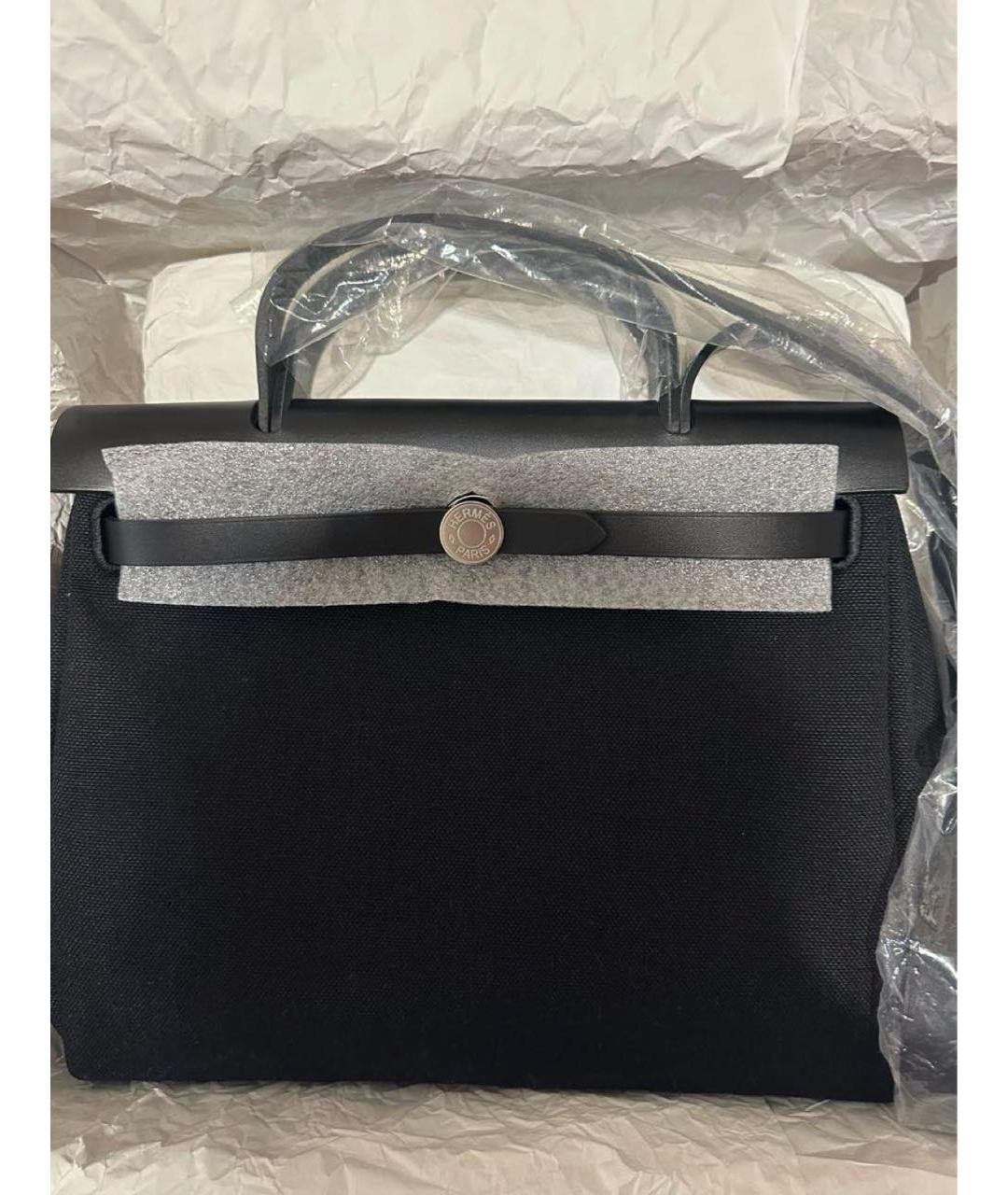 HERMES Черная кожаная сумка с короткими ручками, фото 5