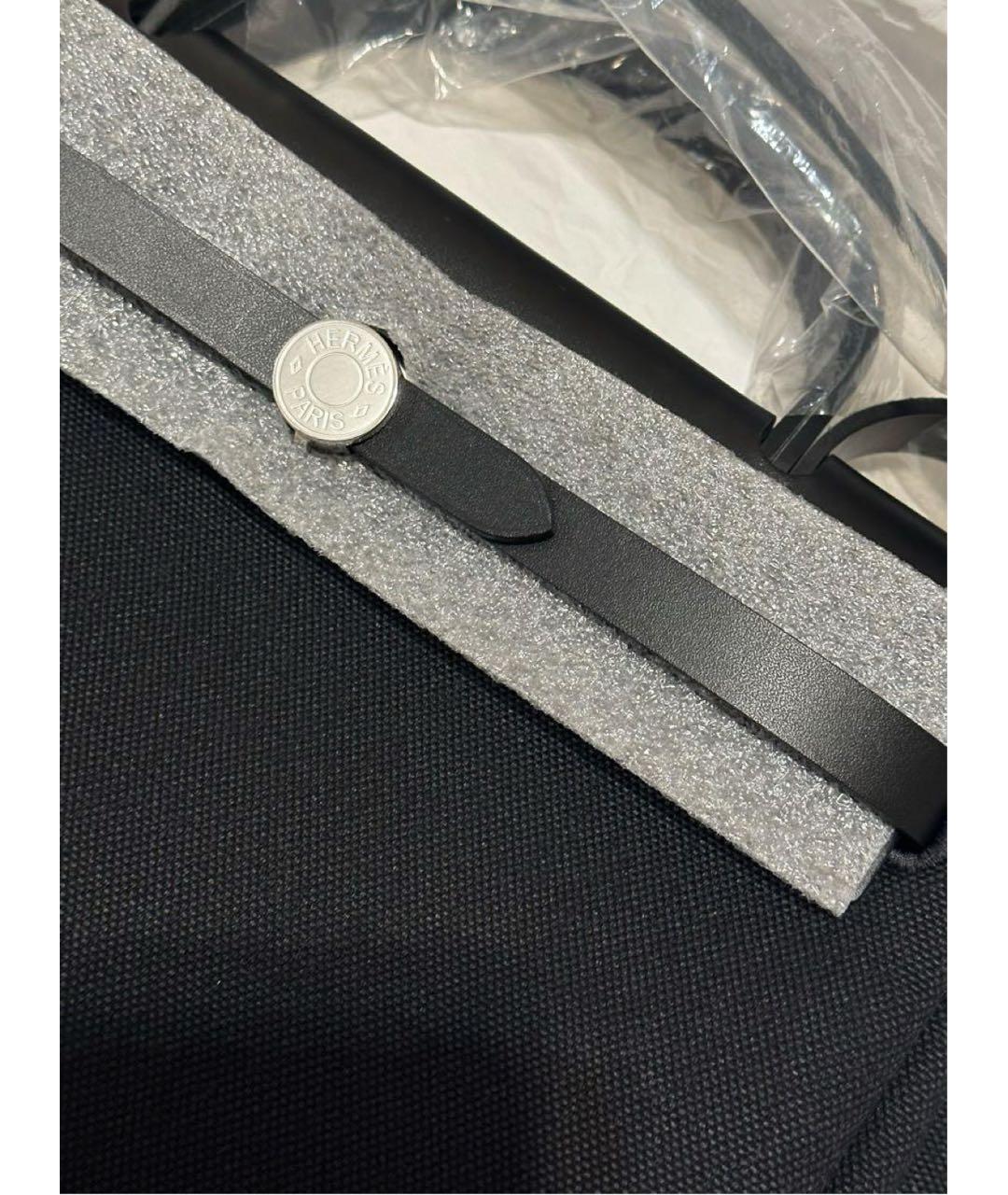 HERMES Черная кожаная сумка с короткими ручками, фото 6