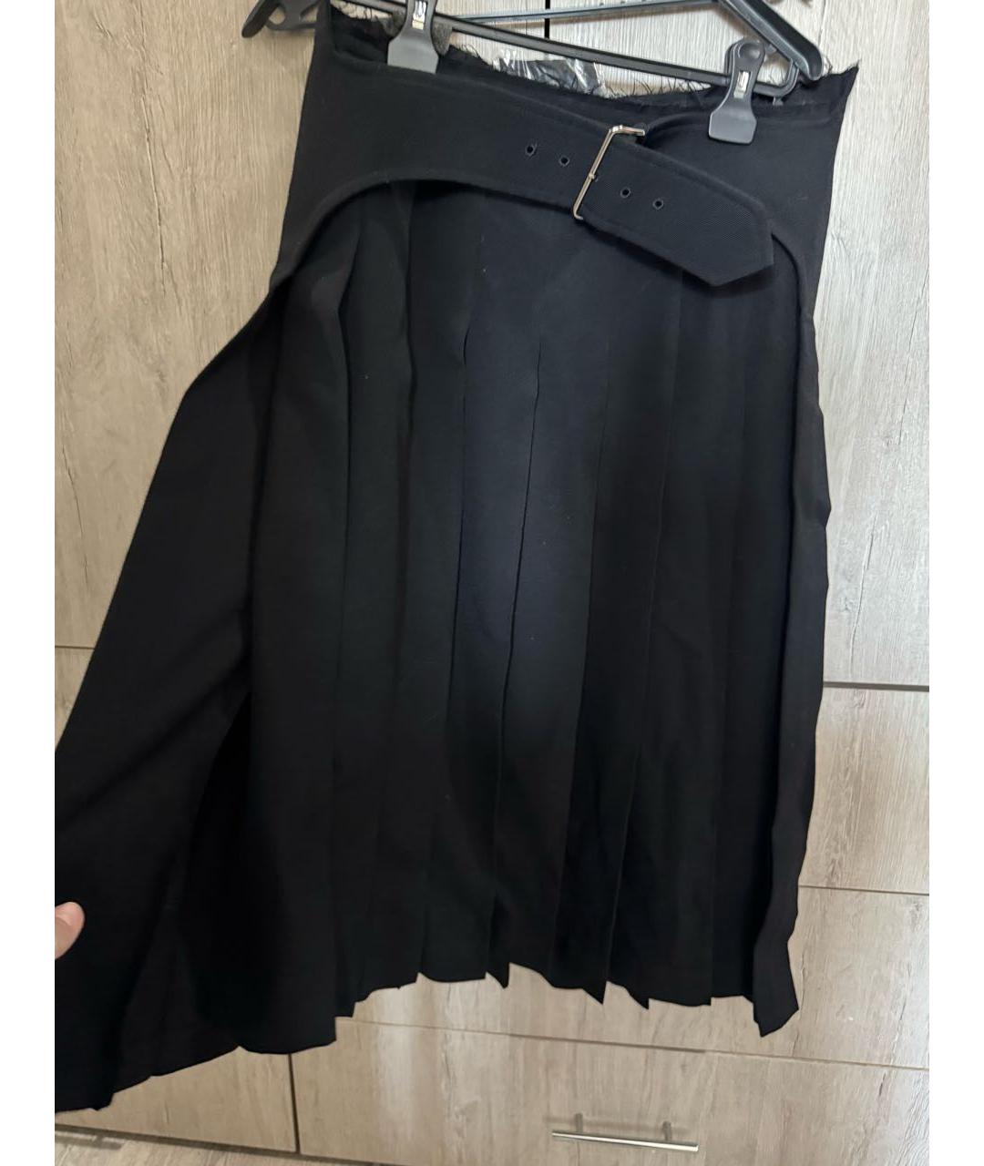 COMME DES GARÇONS Черная шерстяная юбка миди, фото 3