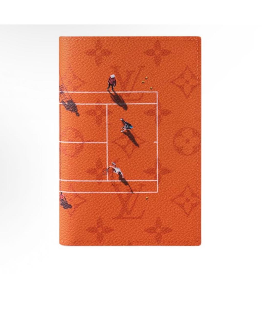 LOUIS VUITTON Оранжевый кожаный кошелек, фото 5