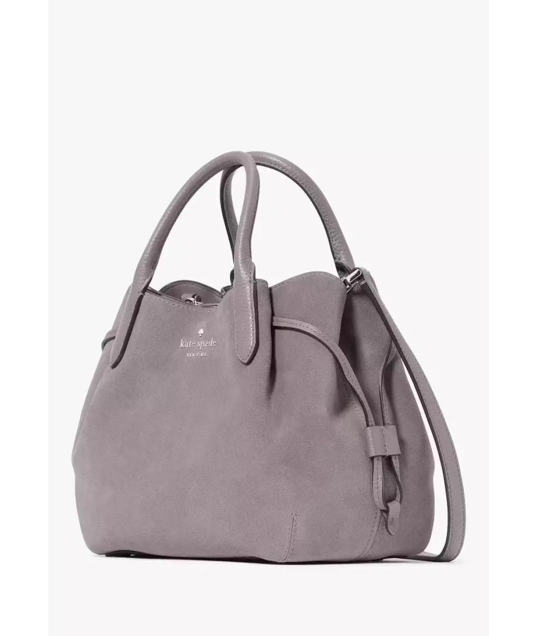 KATE SPADE Серая замшевая сумка тоут, фото 2