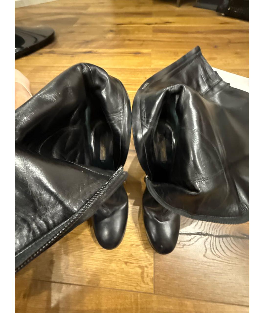 LOUIS VUITTON Черные кожаные сапоги, фото 7