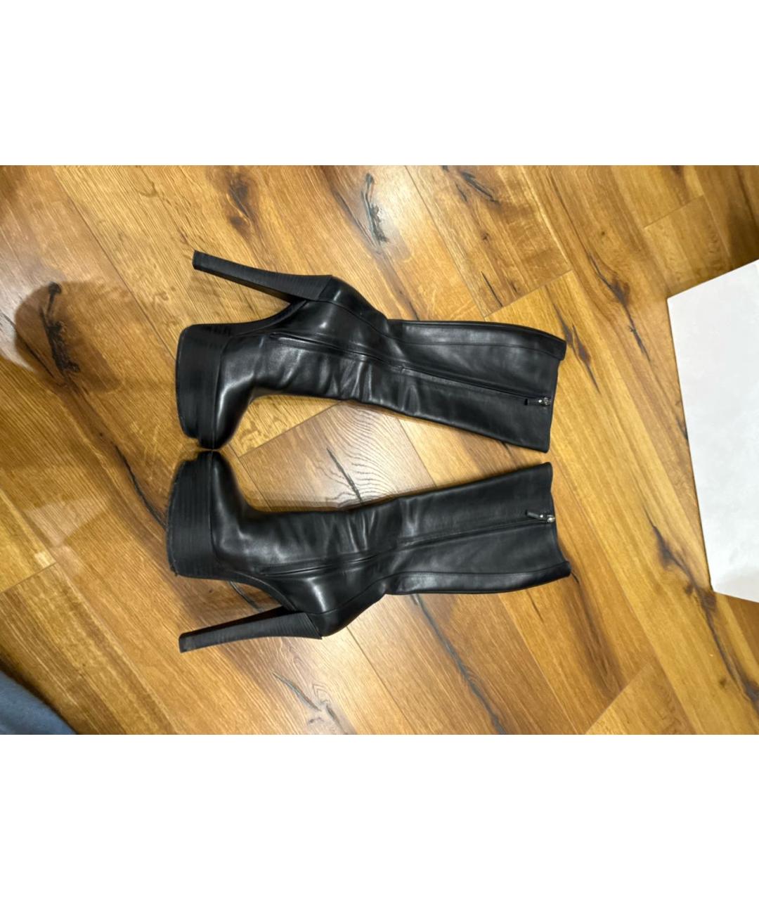 LOUIS VUITTON Черные кожаные сапоги, фото 5