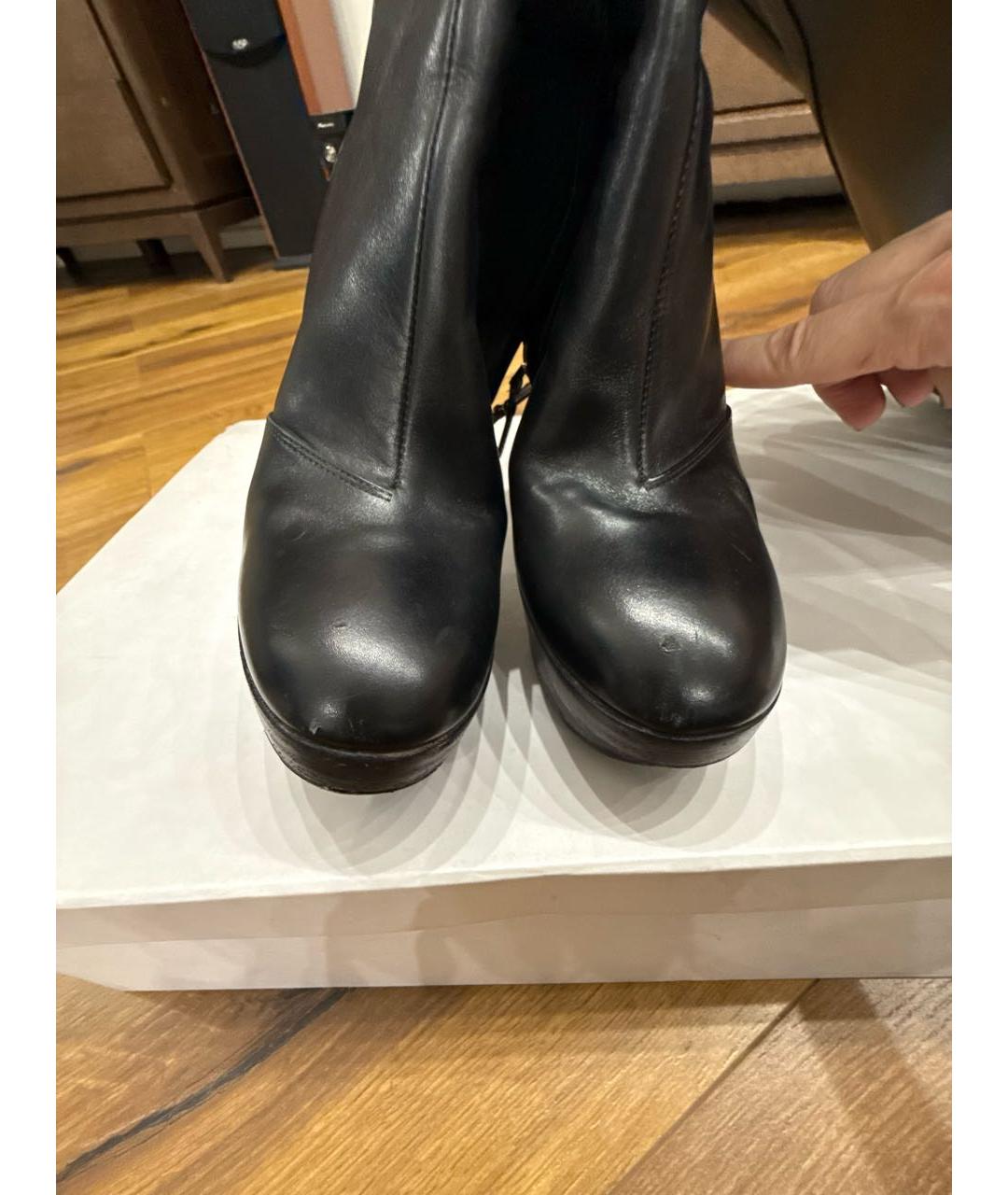 LOUIS VUITTON Черные кожаные сапоги, фото 8