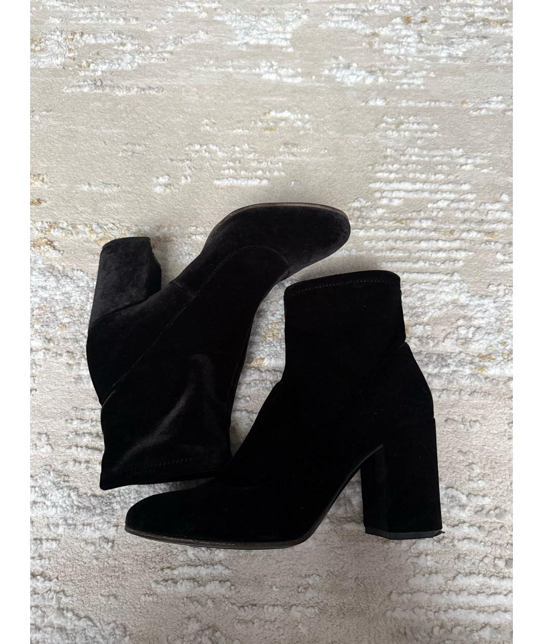 Louise Michail Черные текстильные ботильоны, фото 7