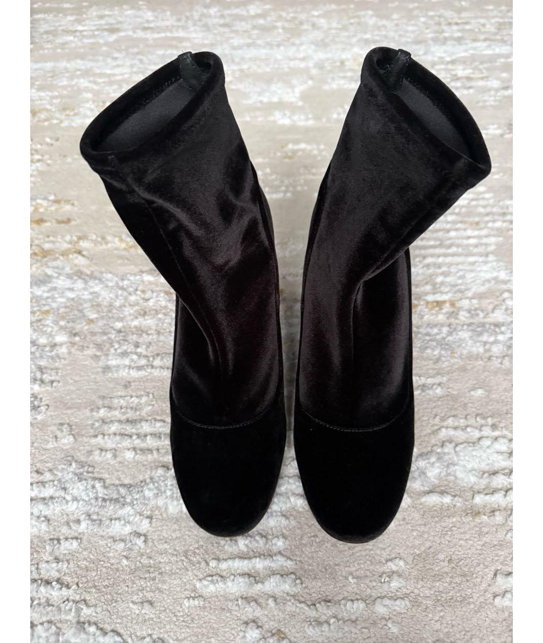 Louise Michail Черные текстильные ботильоны, фото 3