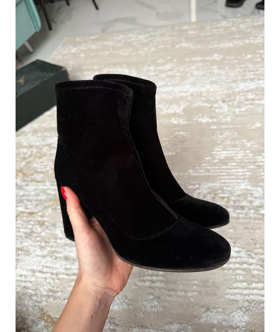 Louise Michail Черные текстильные ботильоны, фото 2