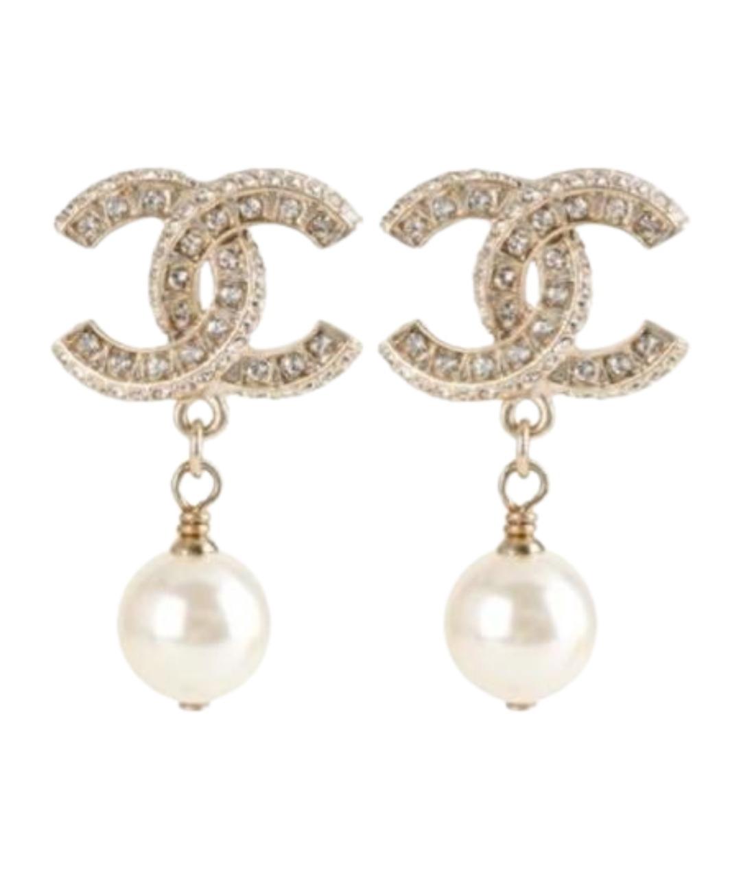 CHANEL Золотые жемчужные серьги, фото 1