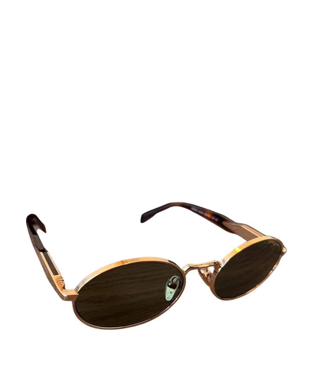 PRADA Черные металлические солнцезащитные очки, фото 1