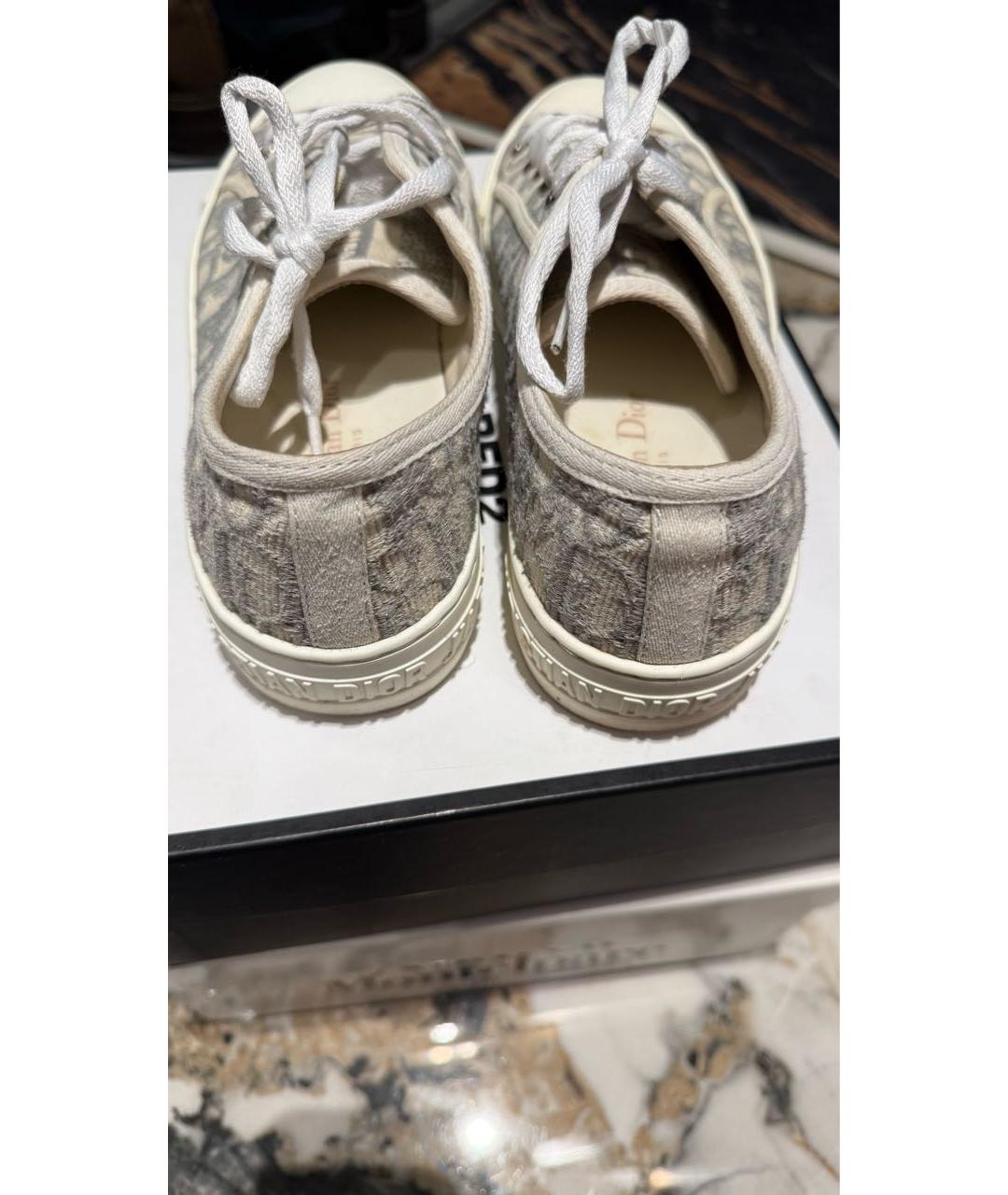 CHRISTIAN DIOR Серые текстильные кеды, фото 3